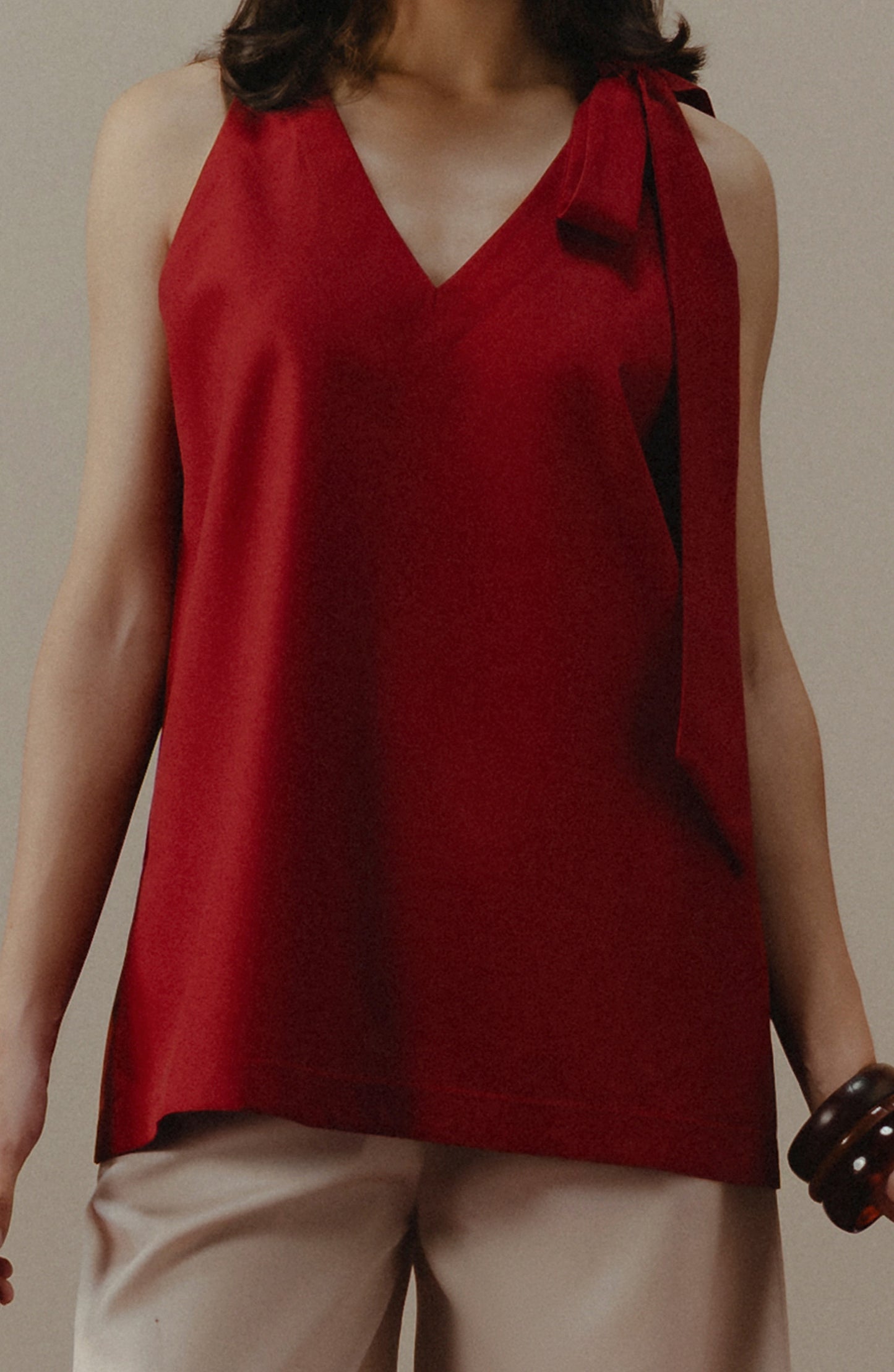 Elegant deep-red loungewear